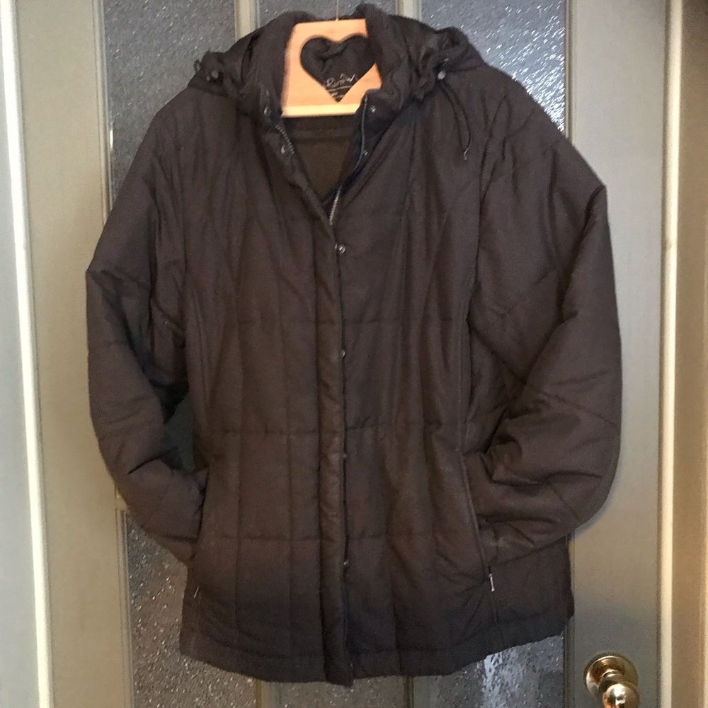 Brown Quilted Ski & Snow Jacket with Hood